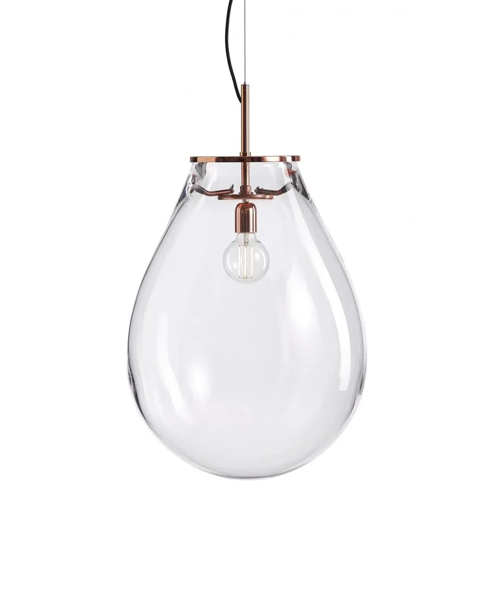 Small Pendant Light - Nickel Fittings, Glass