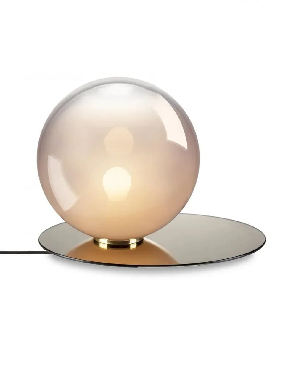 Table Lamp with Metal Plate - Blue, Glass