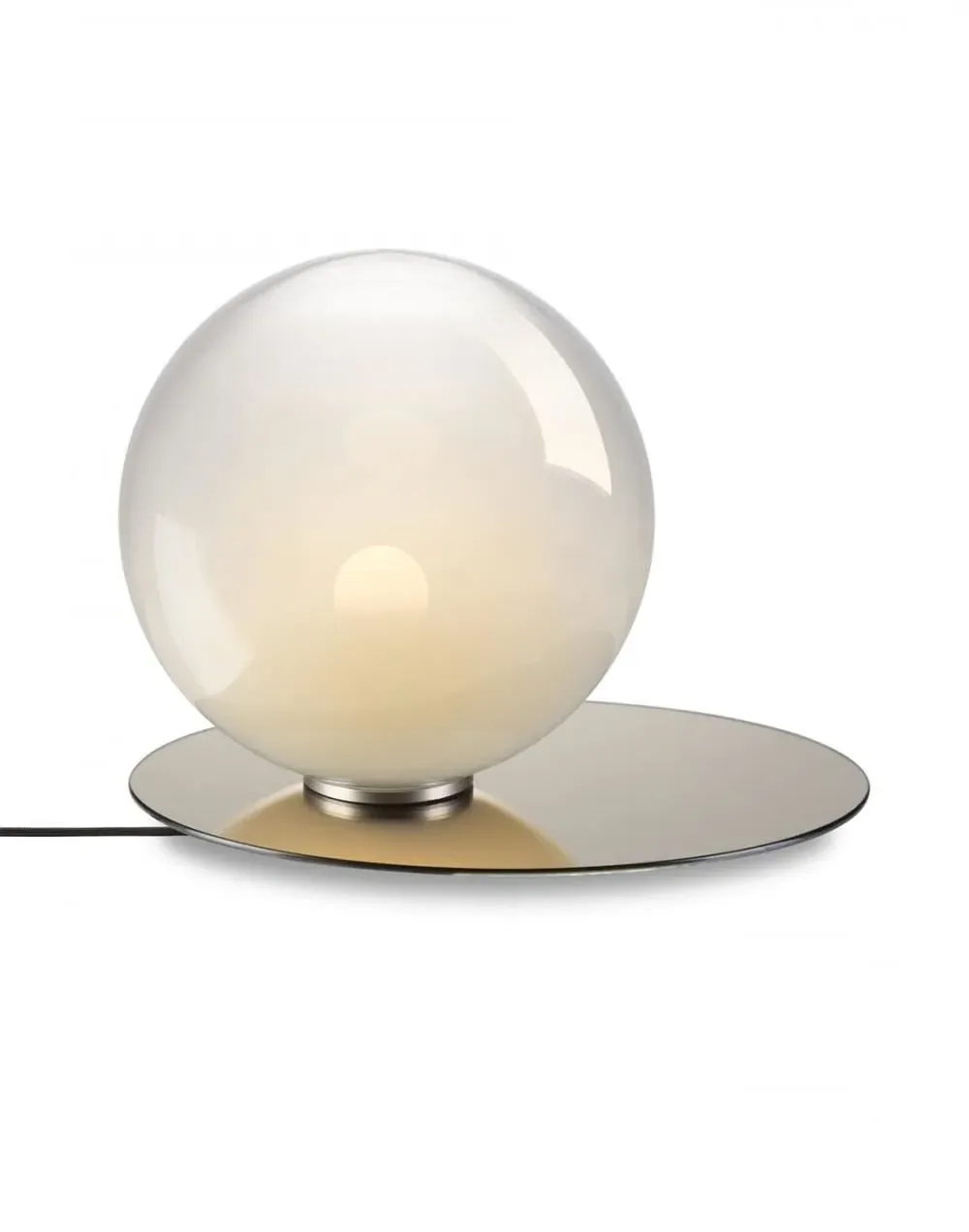 Table Lamp with Metal Plate - Blue, Glass