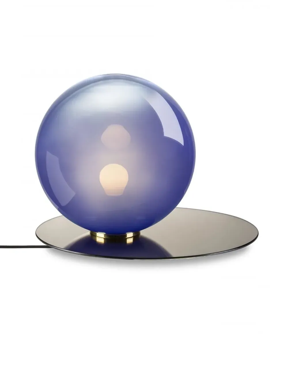 Table Lamp with Metal Plate - Grey, Glass