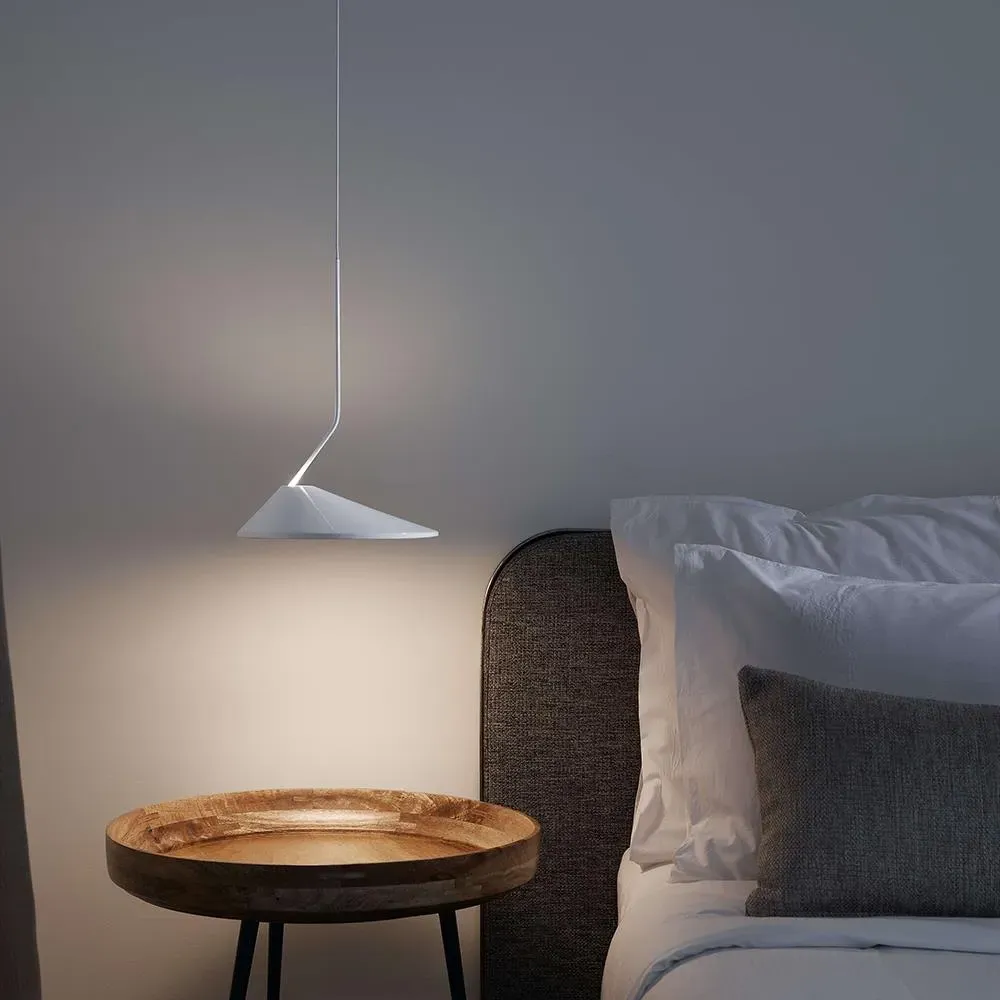 Cone Pendant Light with LED Dimmer - Chrome