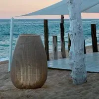 Ex-Display Outdoor Floor Light - Brown, Wicker