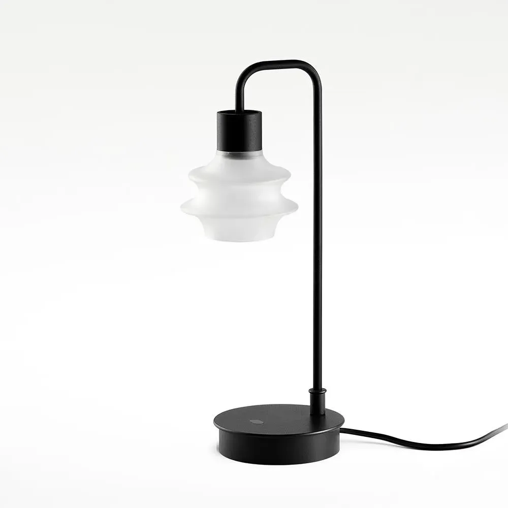 M Table Lamp with Cord Switch - Frosted Glass
