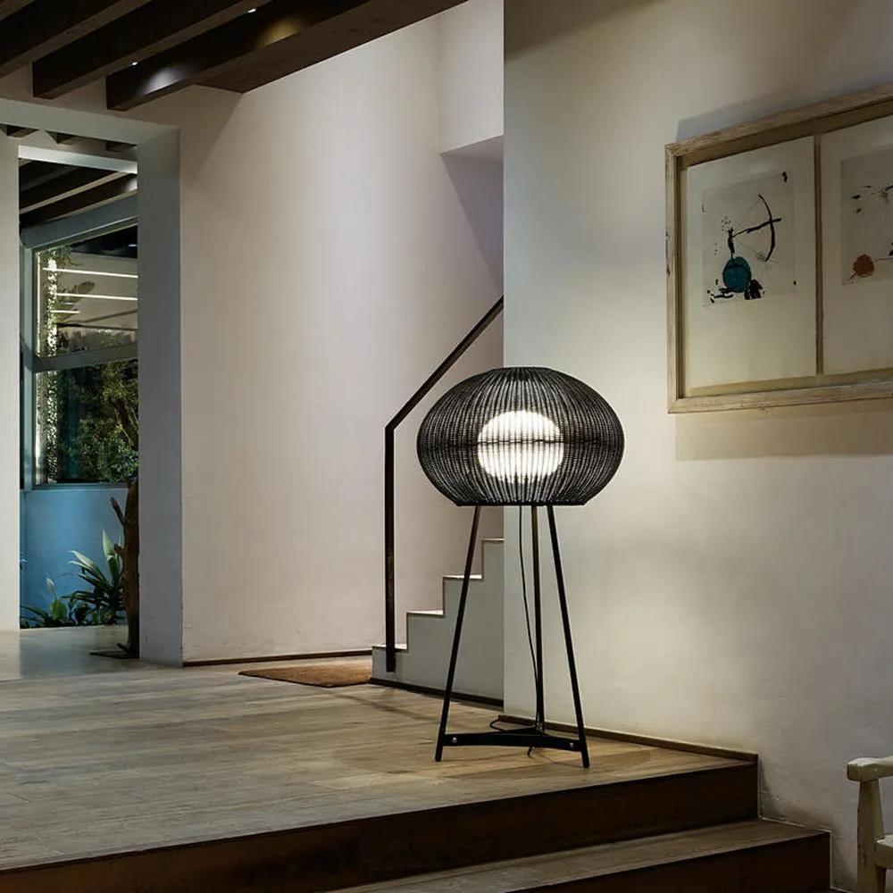 Outdoor Floor Light with Sea Urchin Shade - Ivory