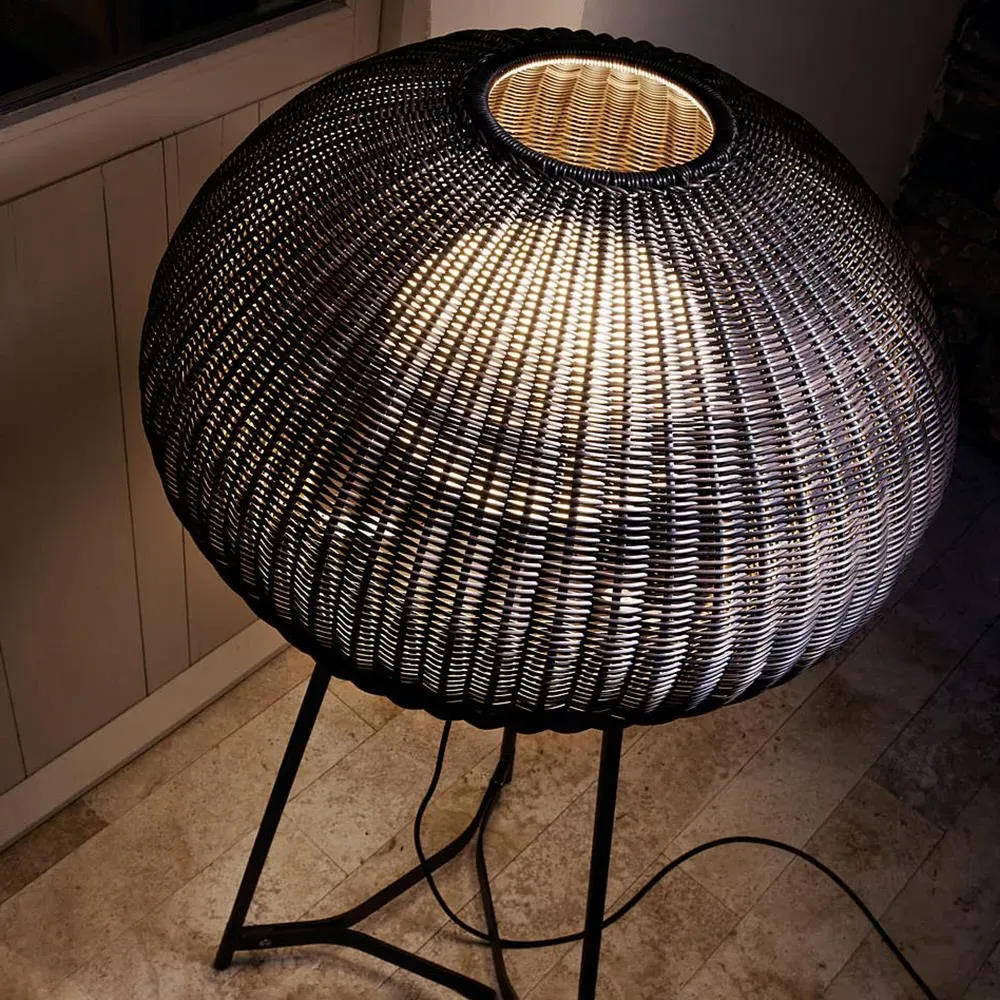 Outdoor Floor Light with Sea Urchin Shade - Ivory
