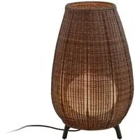 Outdoor Floor Light with Tripod Base - Brown, Wicker