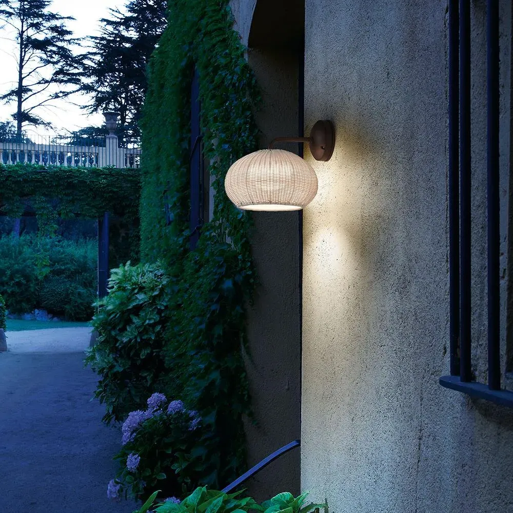 Outdoor Wall Light Sea Urchin Shade - Brown