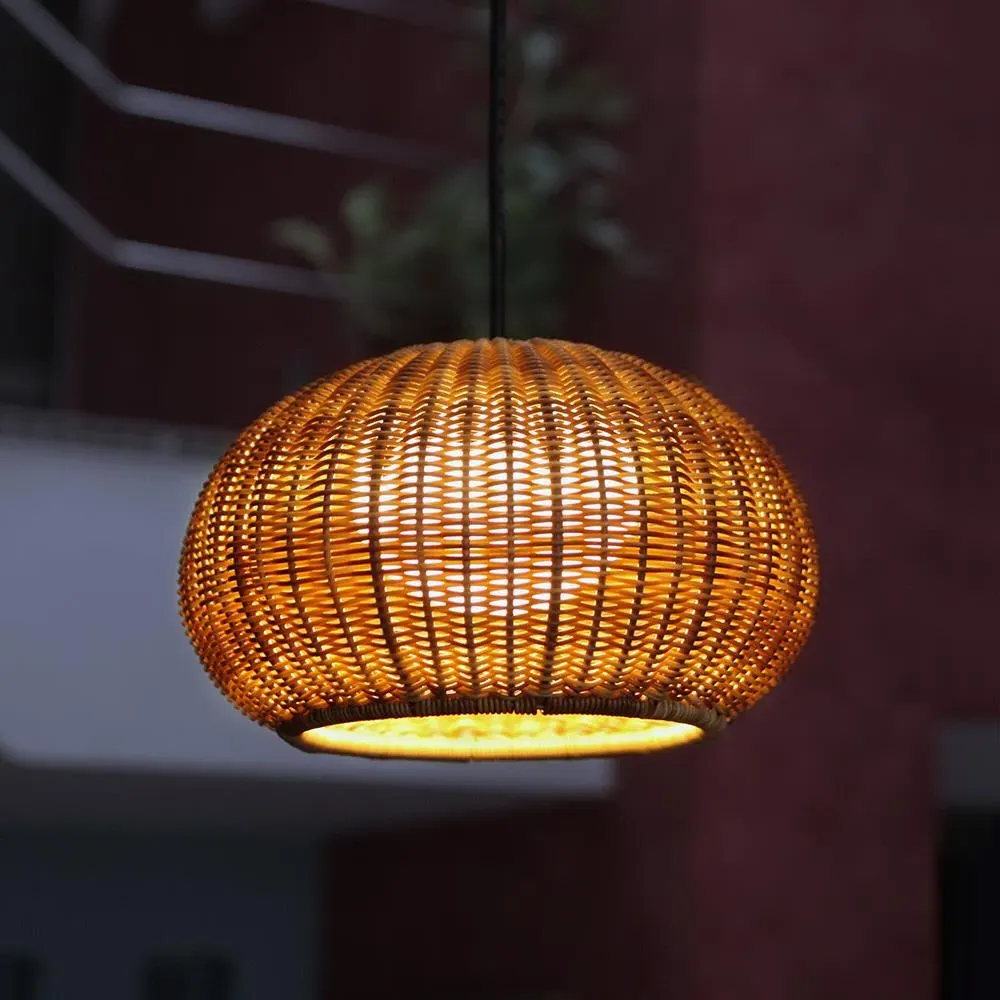 S Outdoor Pendant Light - Ivory White Shade