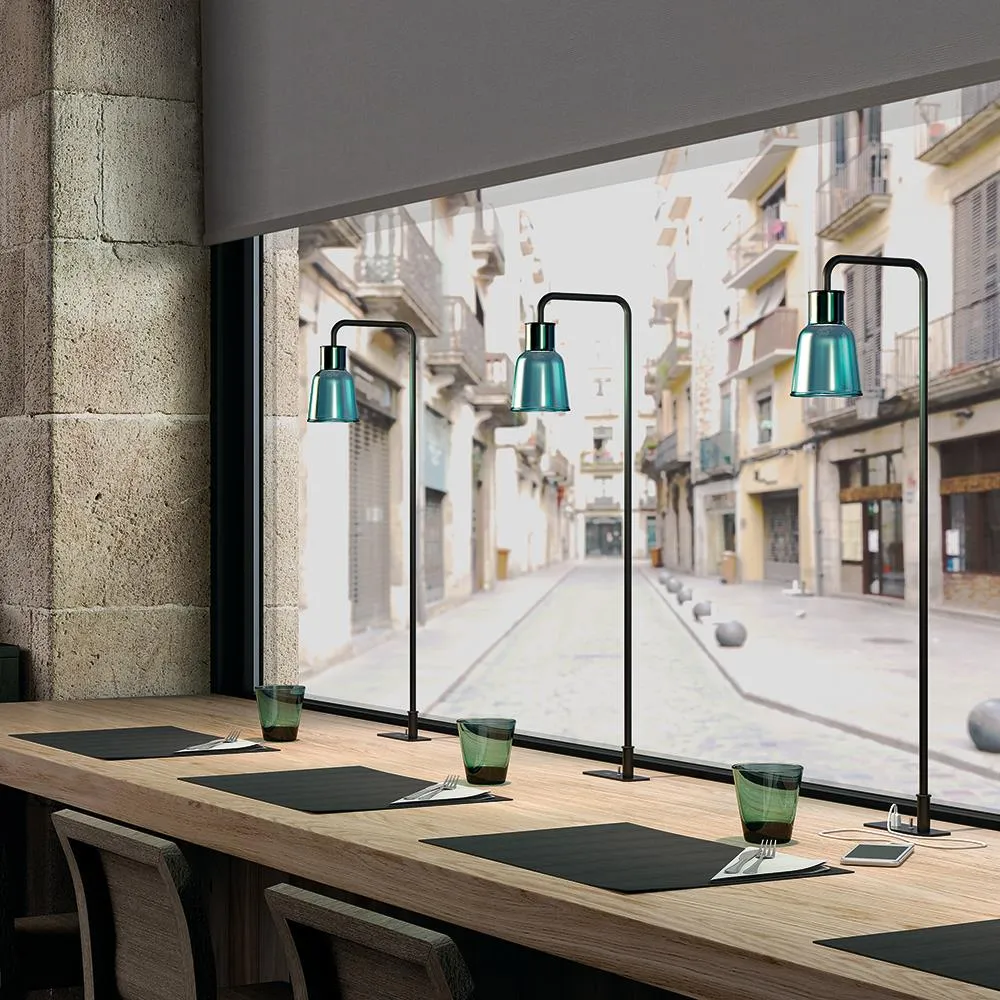 Table Lamp with USB Socket - Frosted Glass