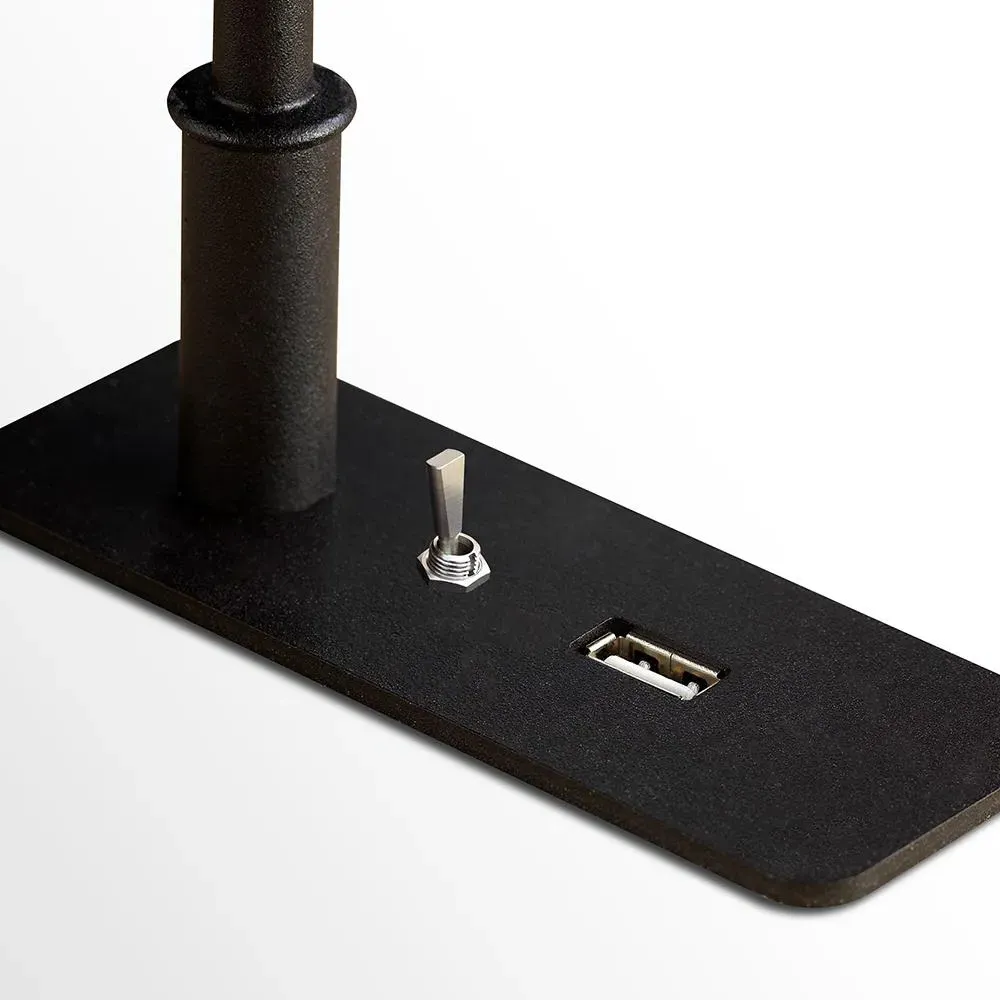 Table Lamp with USB Socket - Transparent Glass