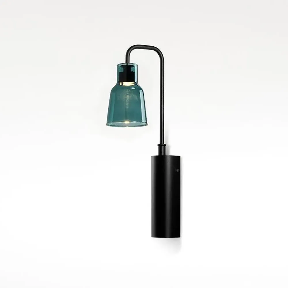 Wall Light with Drip Shade - Green Glass