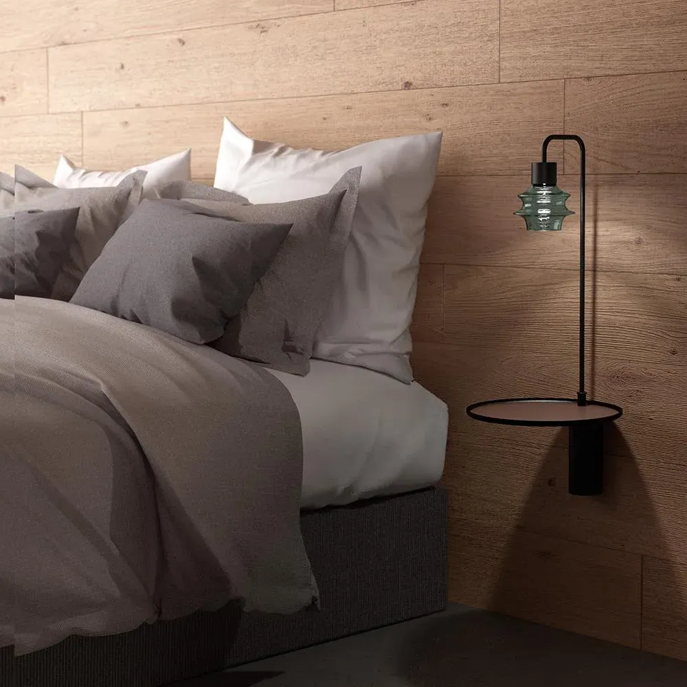 Wall Light with Table - Green Glass