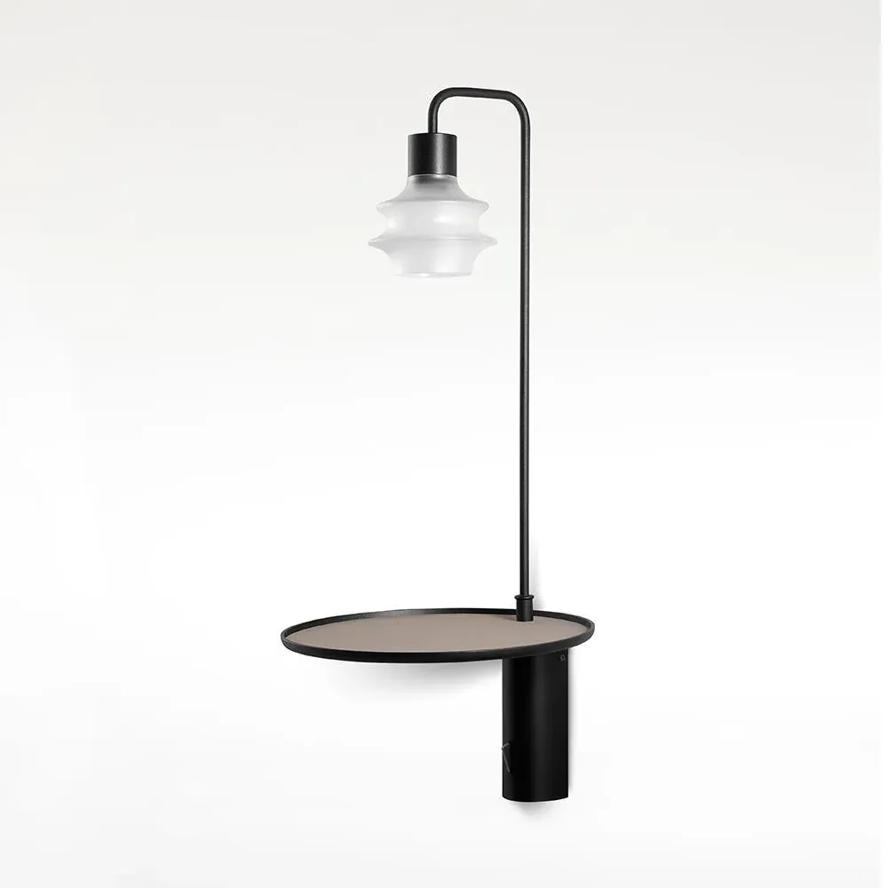 Wall Light with Table - Green Glass