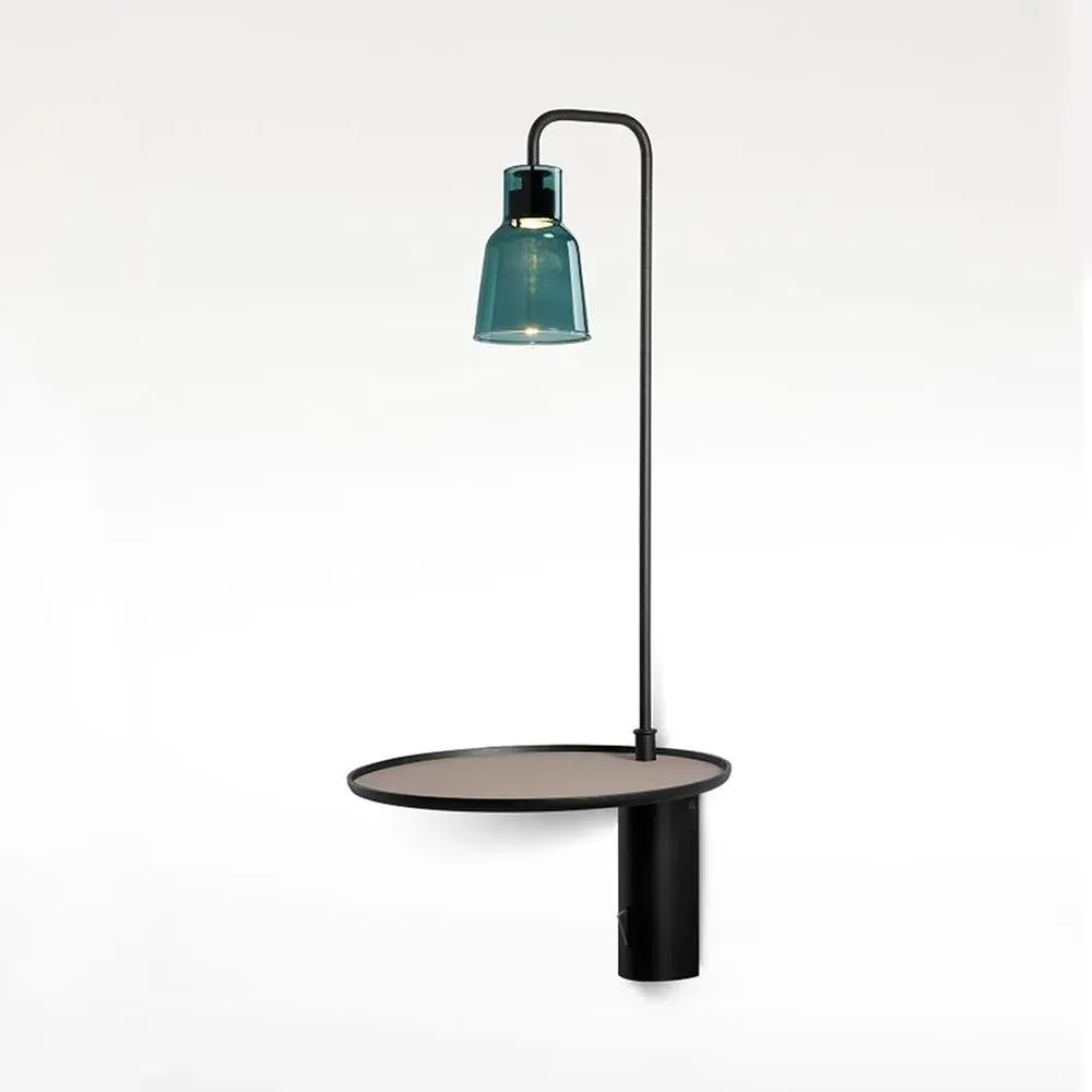 Wall Light with Table - Green Glass