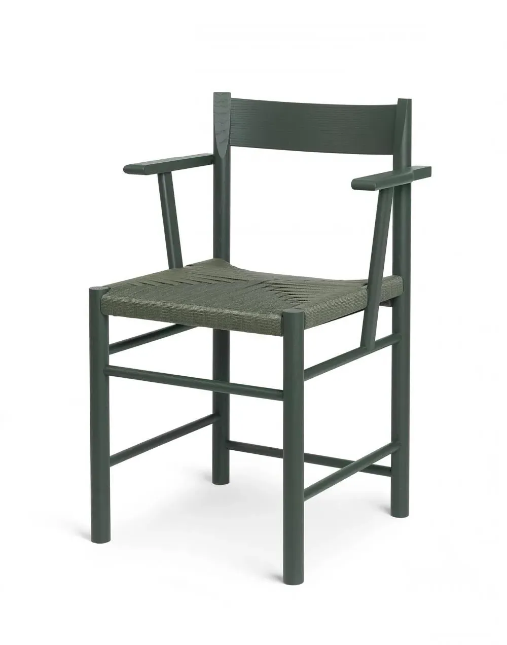 Dining Chair with Armrests - Green, Ash Wood image