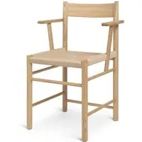 Dining Chair with Armrests - Waxed Oak, Paper Cord