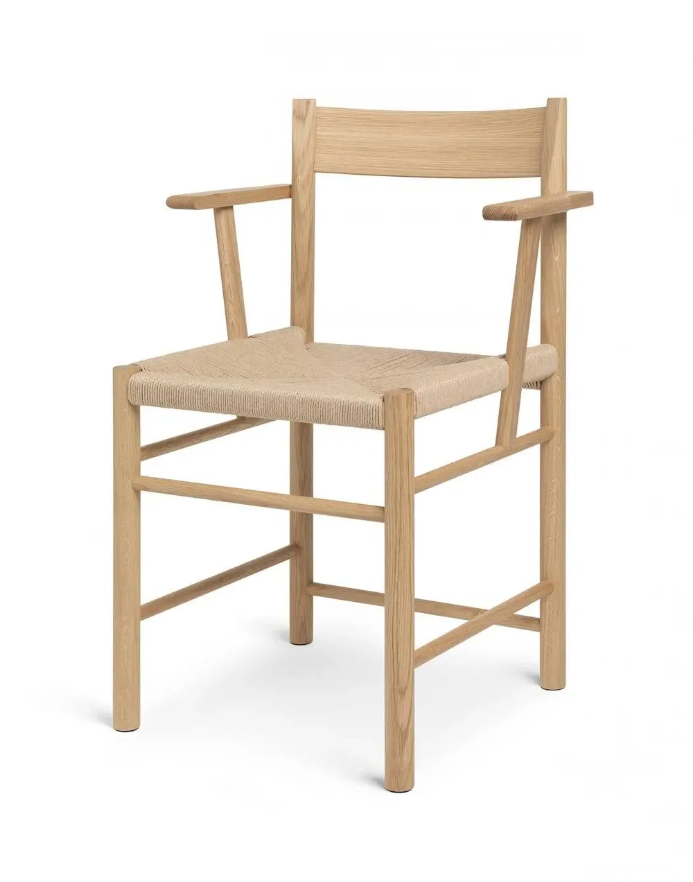 Dining Chair with Armrests - Waxed Oak, Paper Cord image