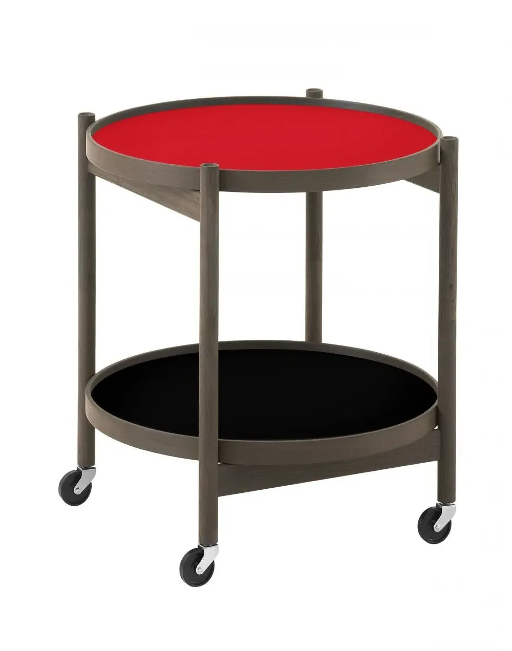 Folding Side Table with Tray - Black, Beech