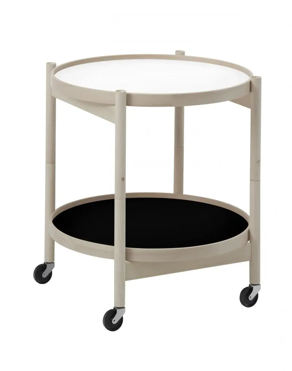 Folding Side Table with Tray - Black, Beech image
