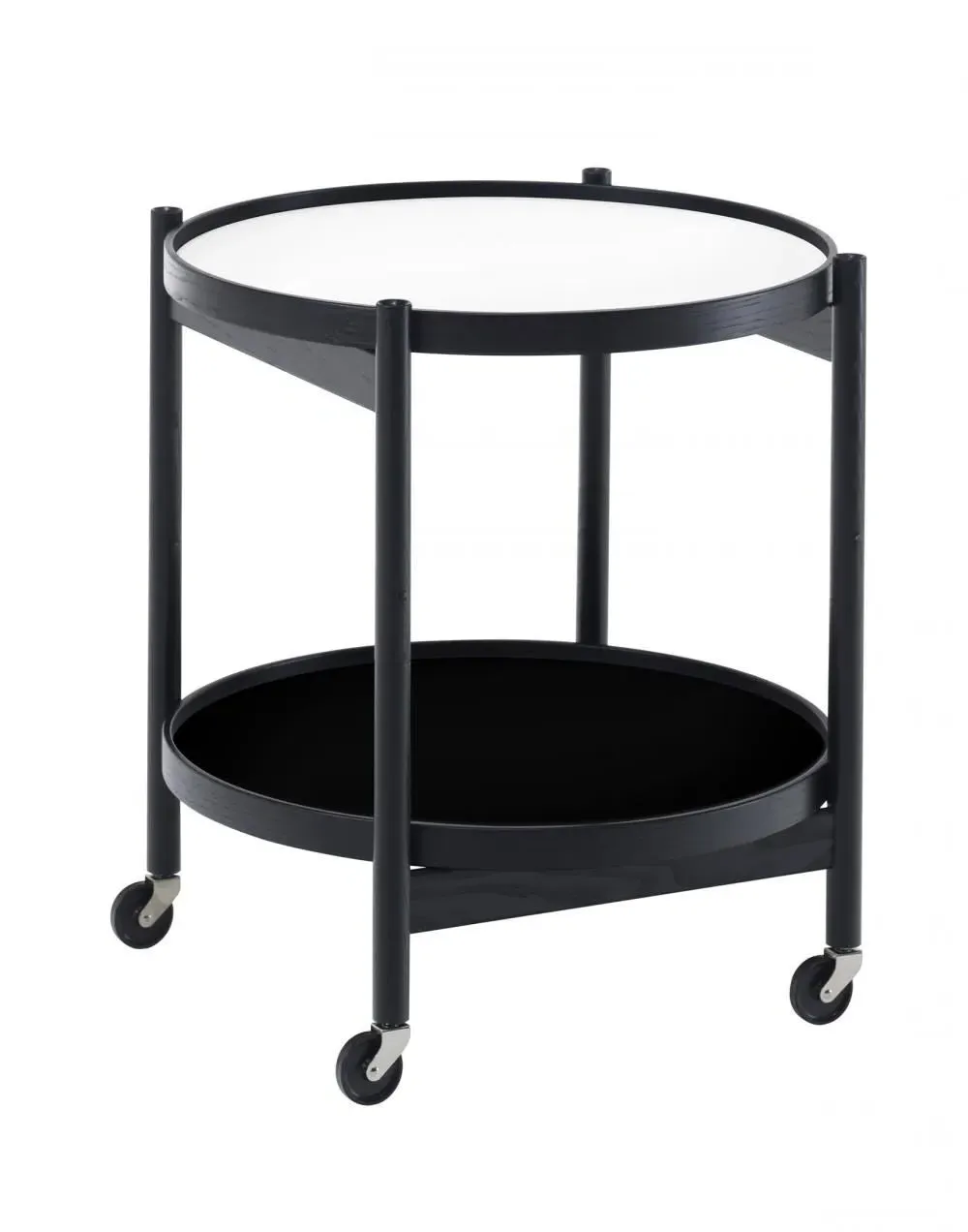 Tray Side Table with Folding Frame - Black, Oak image