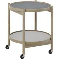 Tray Side Table with Folding Frame - Grey, Oak