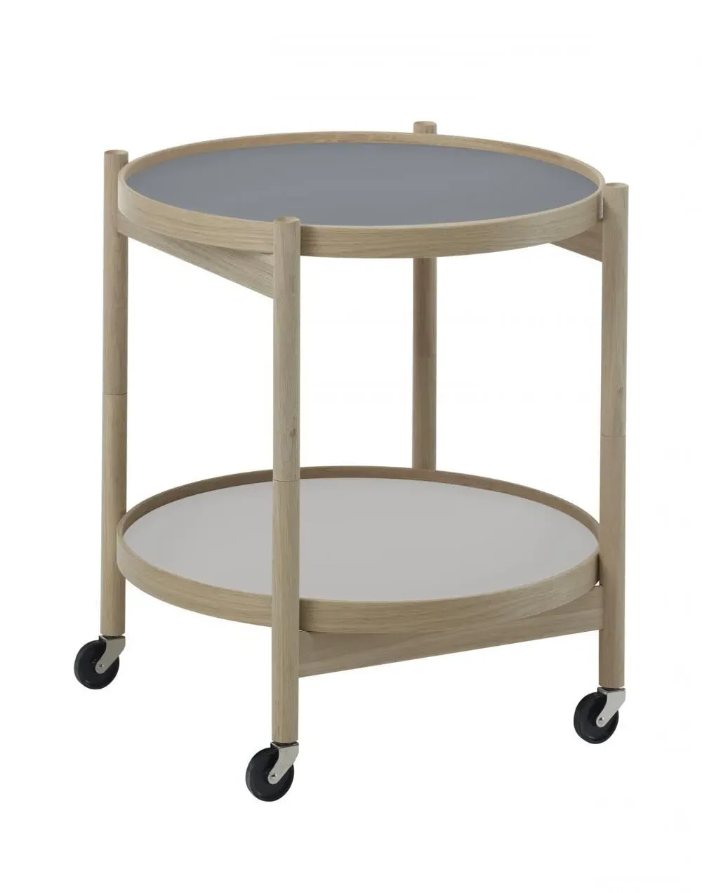 Tray Side Table with Folding Frame - Grey, Oak image