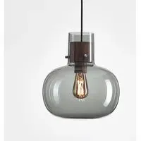 Awa Small Pendant Light - Transparent, American Walnut