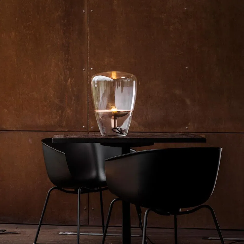 Balloons Large Table Lamp - Chrome, Smoke Brown Glass