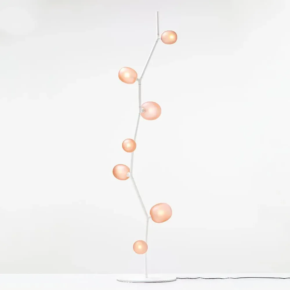 Floor Light with Glass Shade - Smoke Grey