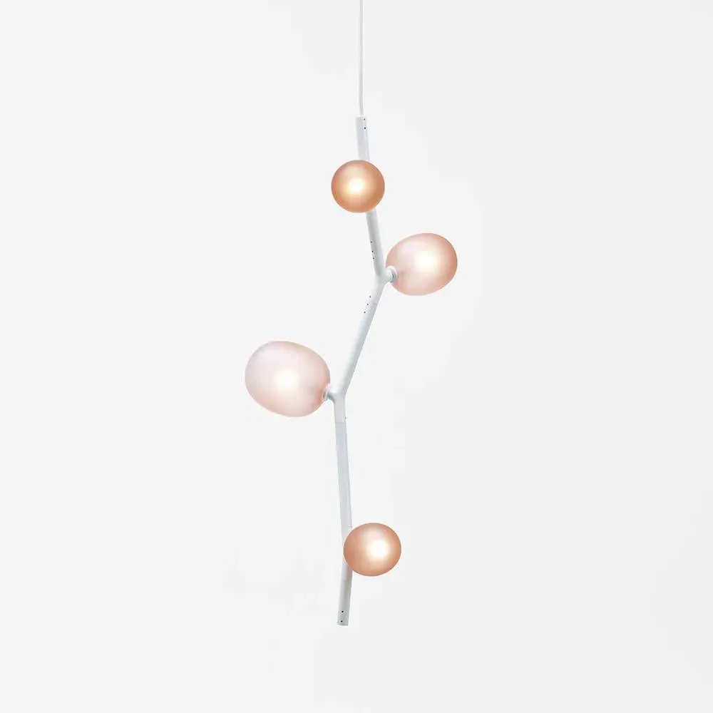 Ivy Small Vertical Pendant Light - Light Pink, Glass