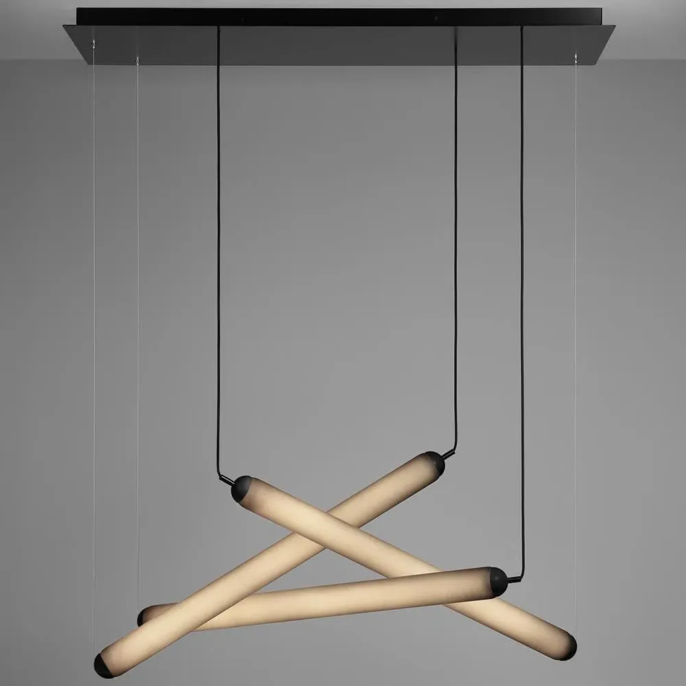 Large Eclectic Chandelier - Black, Opaline Glass