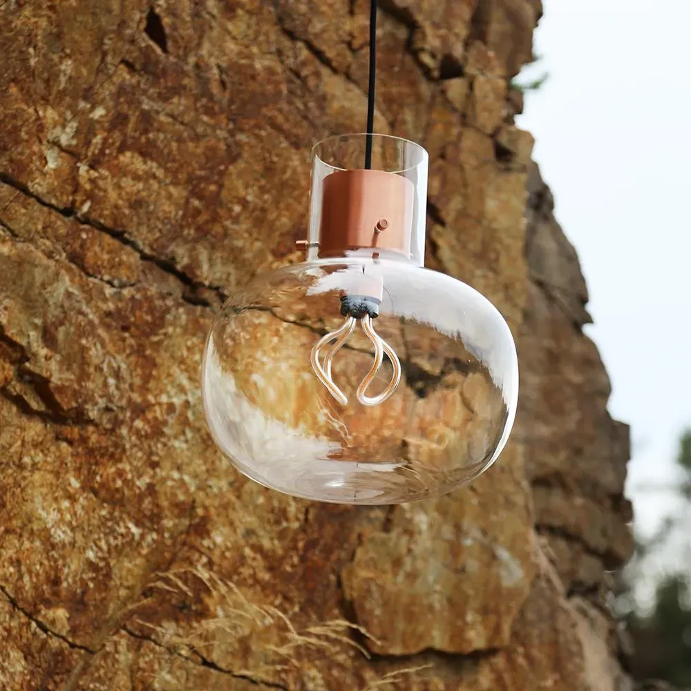 Large Pendant Light - Smoke Grey, Oak