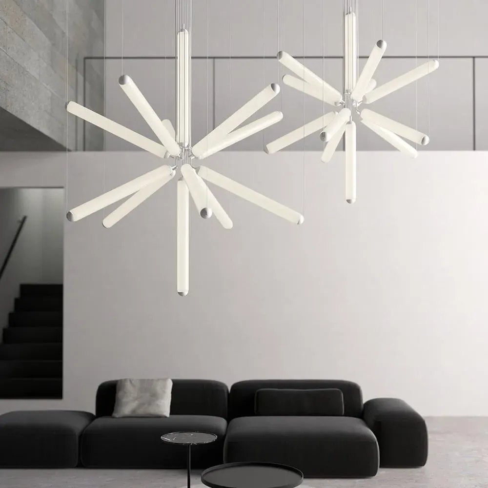 Large Sparkle Chandelier - White, Opaline Glass