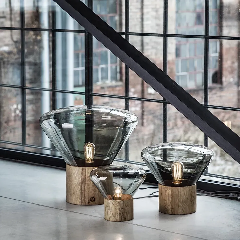 Large Table Light - Transparent, European Oak