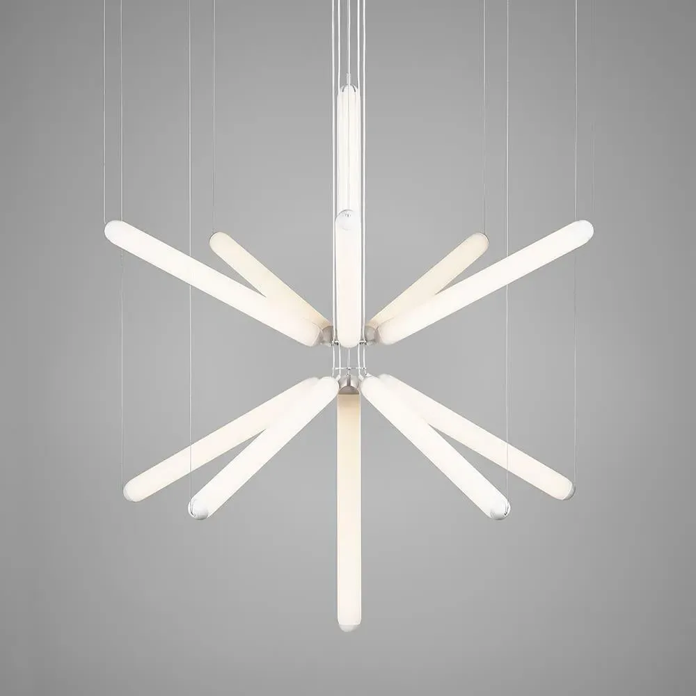 Medium Sparkle Chandelier - White, Opal Glass