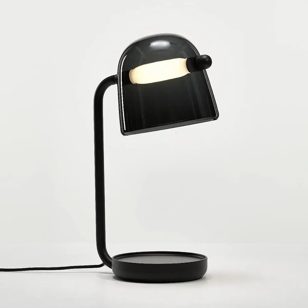 Mona Table Lamp - Opaline Glass, Black