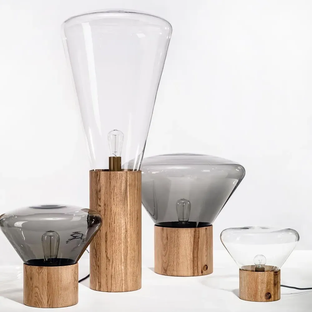 Muffins Mini Table Light - Opaline, European Oak