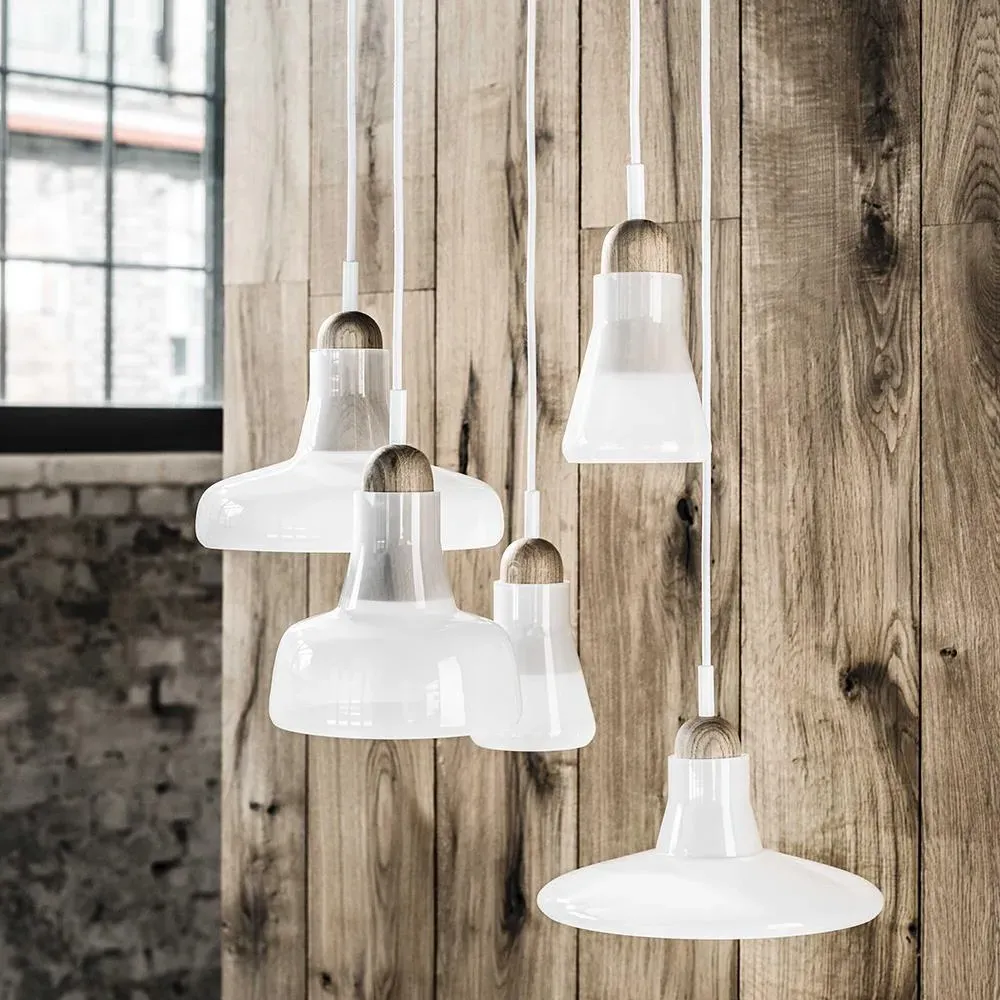 Pendant Chandelier with LED - White, Oak