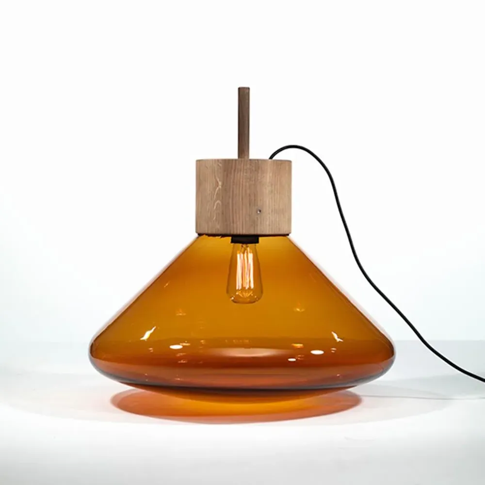 Portable Table Light - Clear, Walnut