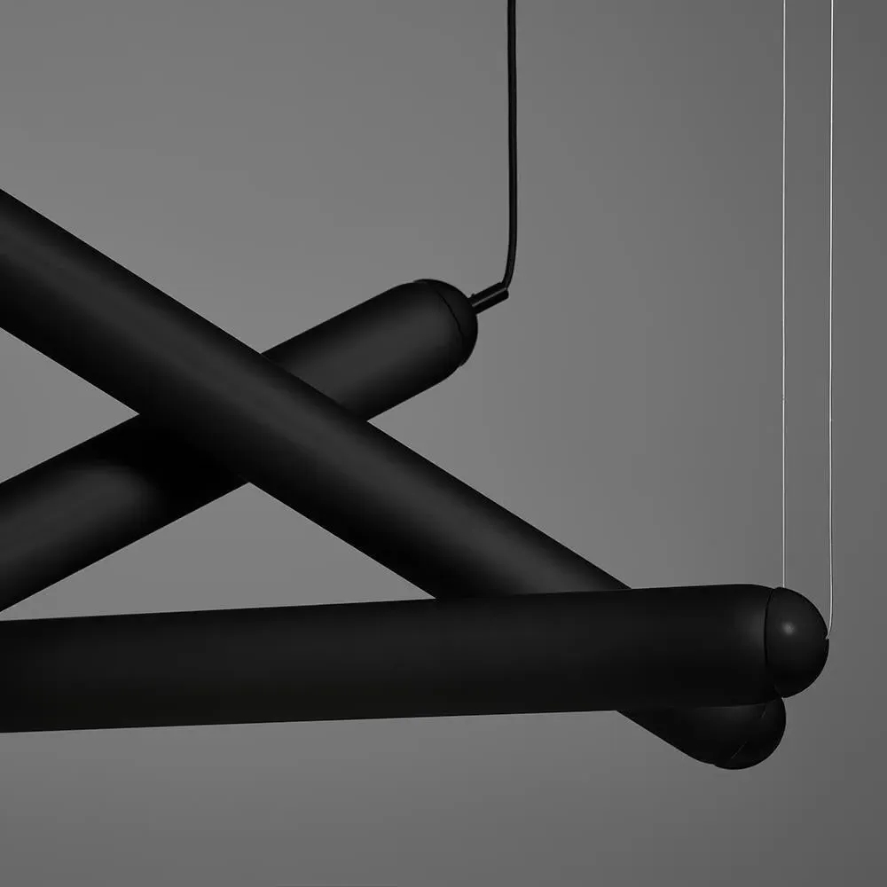 Puro Large Chandelier - Black, Opal