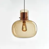 Small Pendant Light - Smoke Brown, Glass