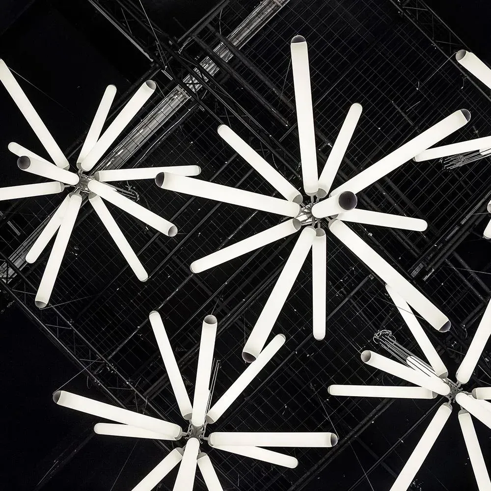 Small Sparkle Chandelier - White, Opal Glass