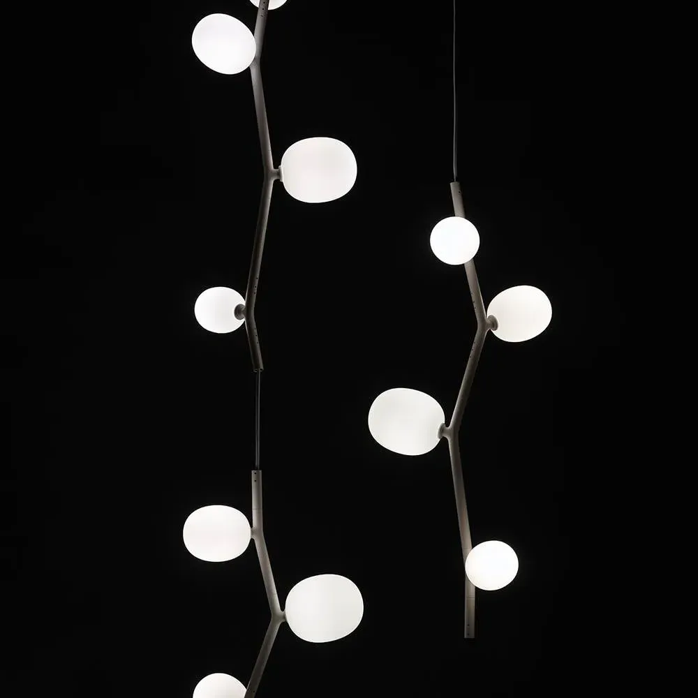 Small Vertical Pendant Light - Light Pink, Glass