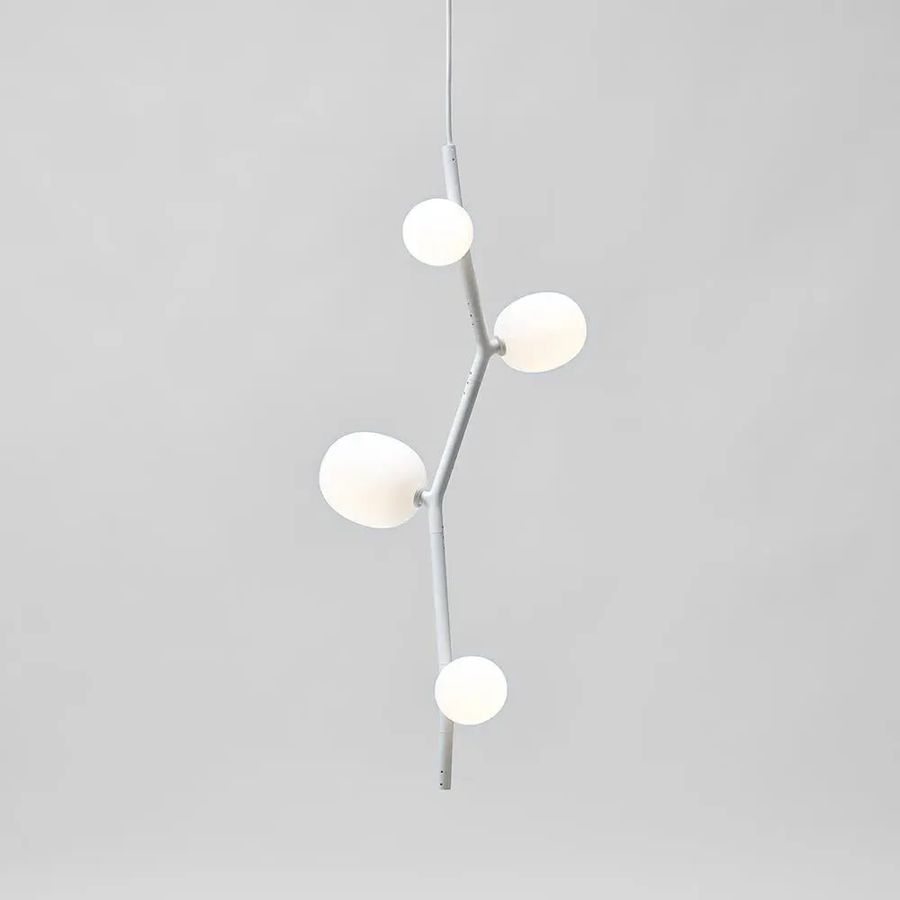 Small Vertical Pendant Light - Smoke Grey, Glass