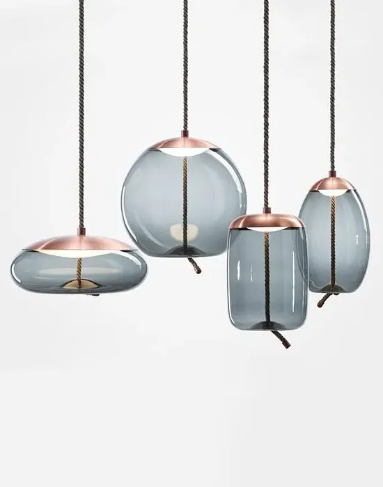 Tall Pendant Light with Cord - Brass