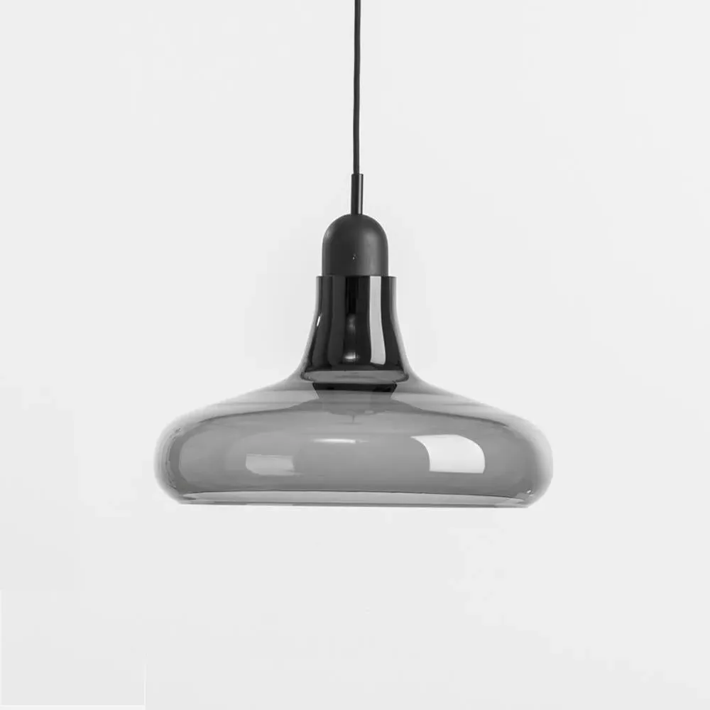 XL Pendant Light Clear Glass - Oak Wood