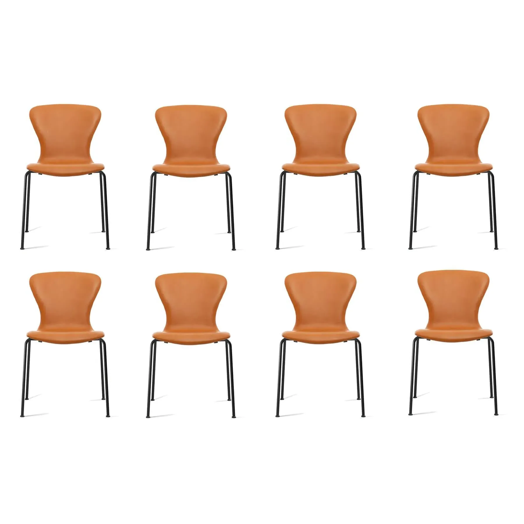 10-Piece Dining Chair Set - Cognac, Leather