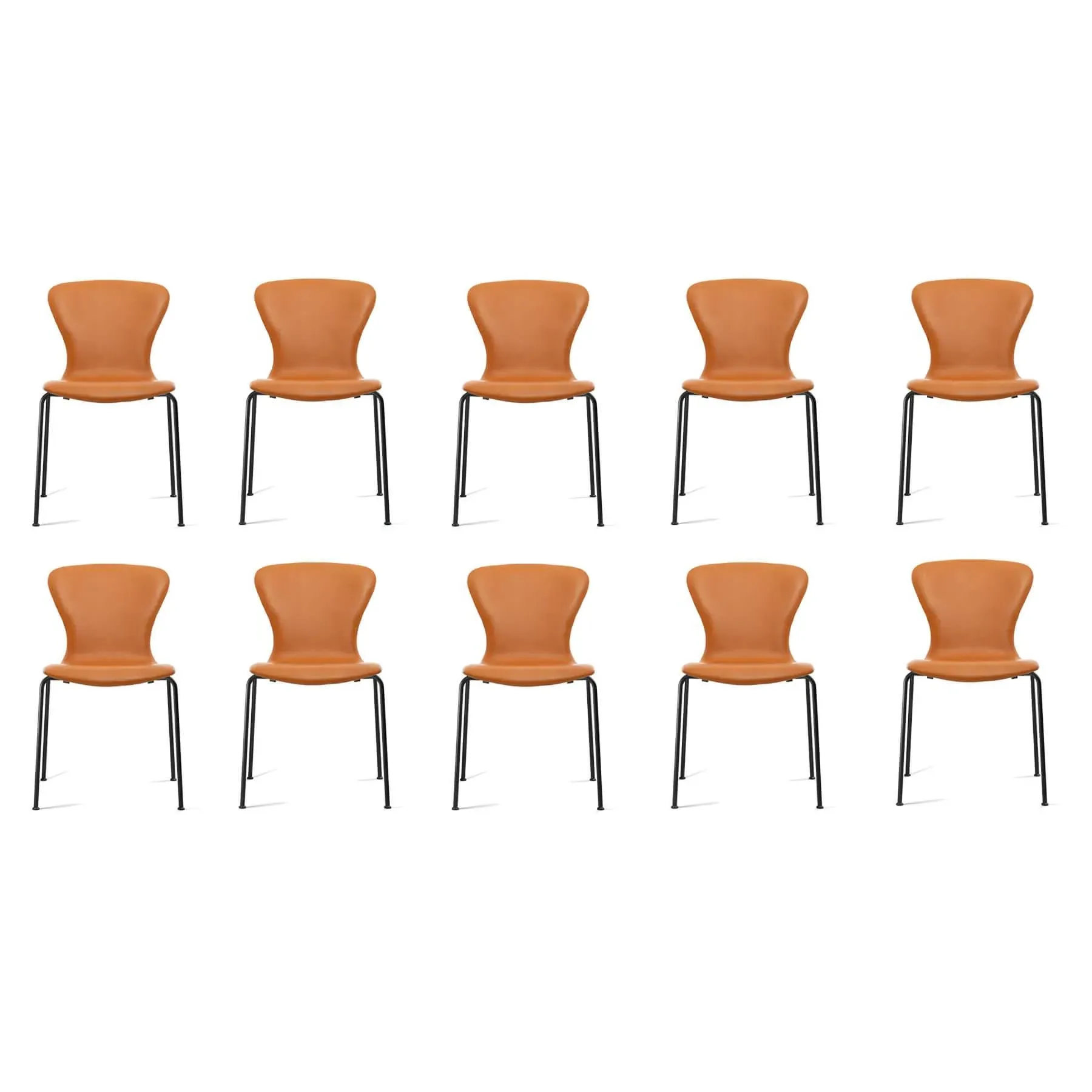 10-Piece Dining Chair Set - Cognac, Leather