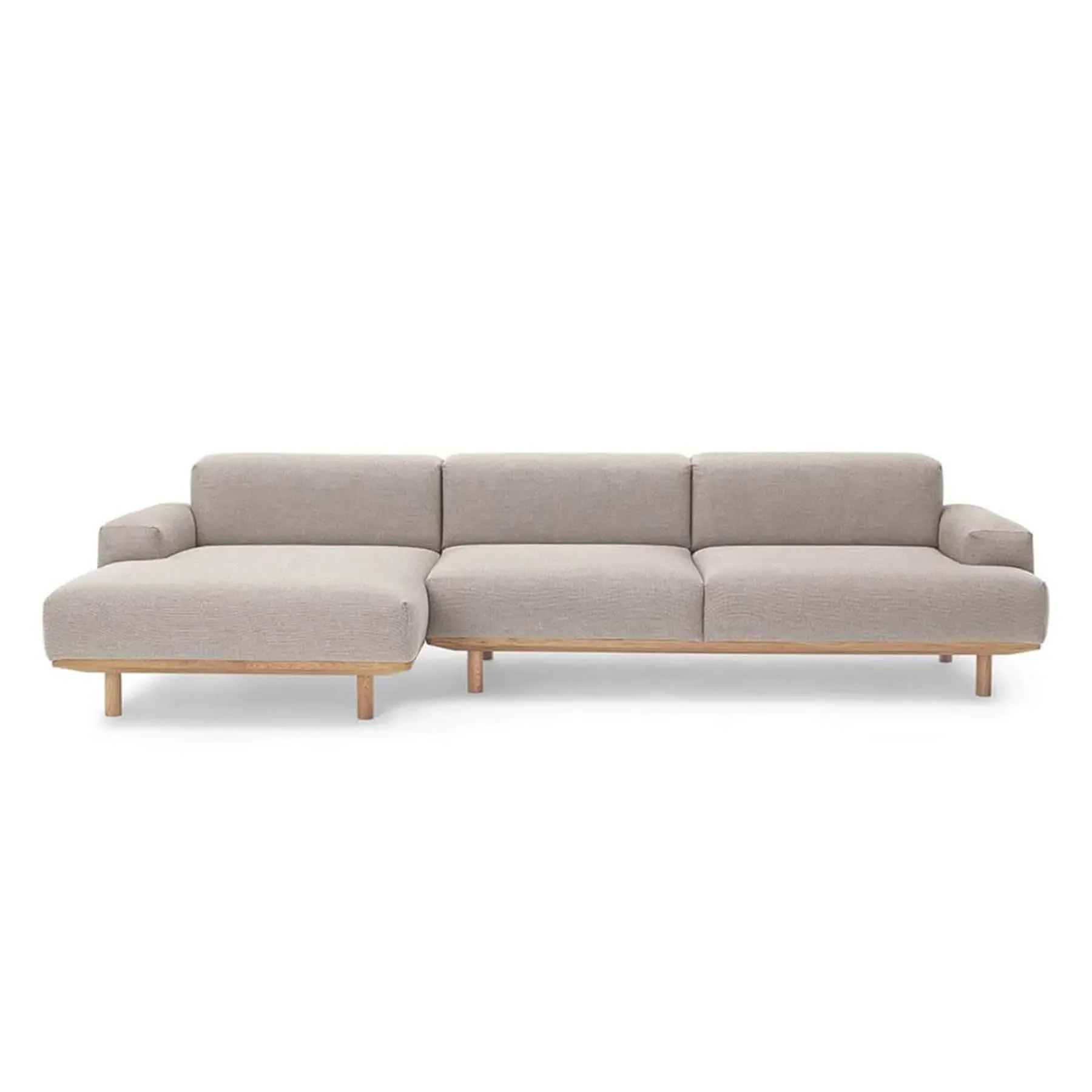 2-Seater Chaise Sofa Left - Re-wool, Oak