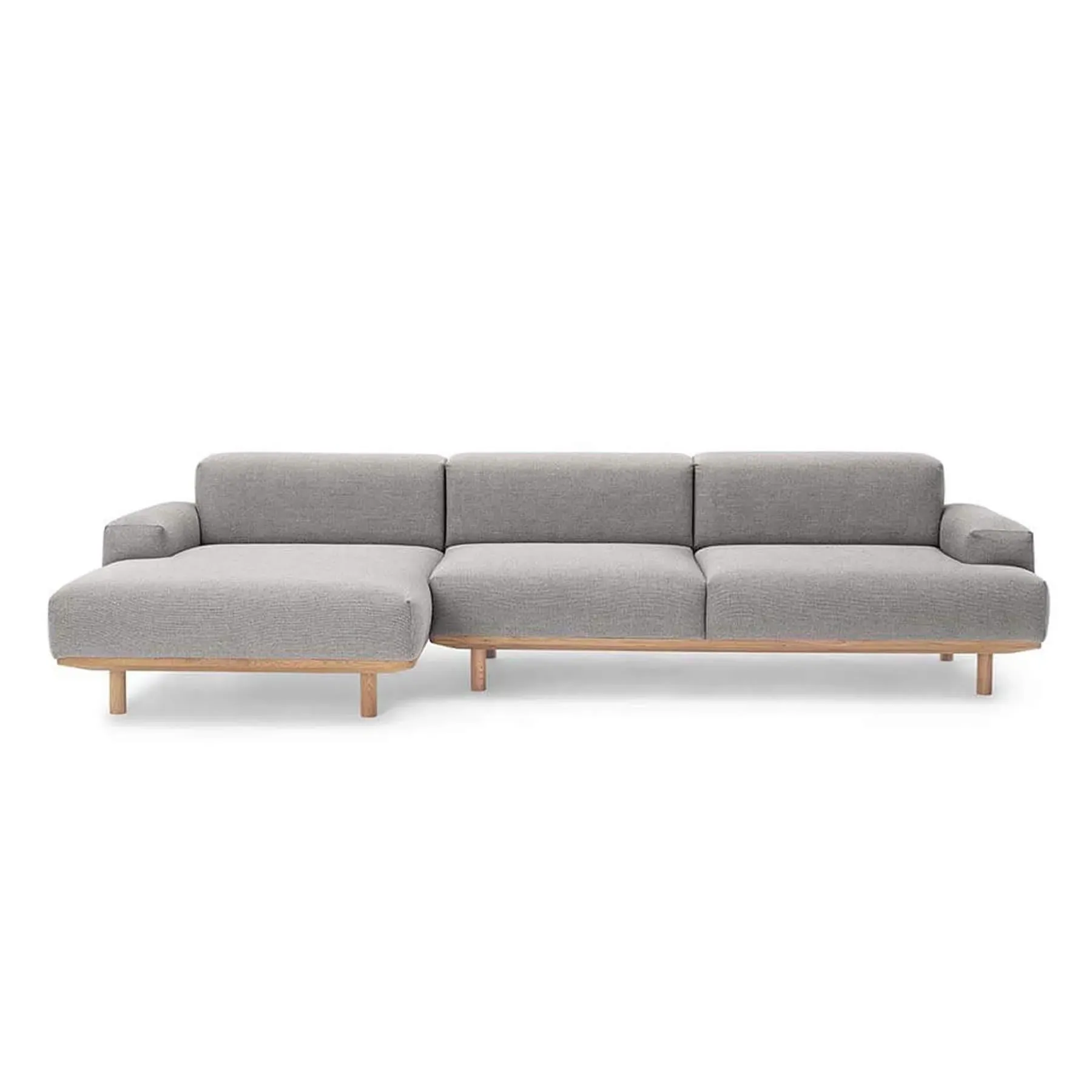 2-Seater Chaise Sofa Left - Re-wool, Oak